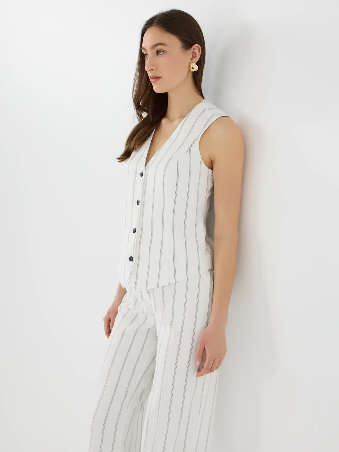 4-Button Striped Vest
