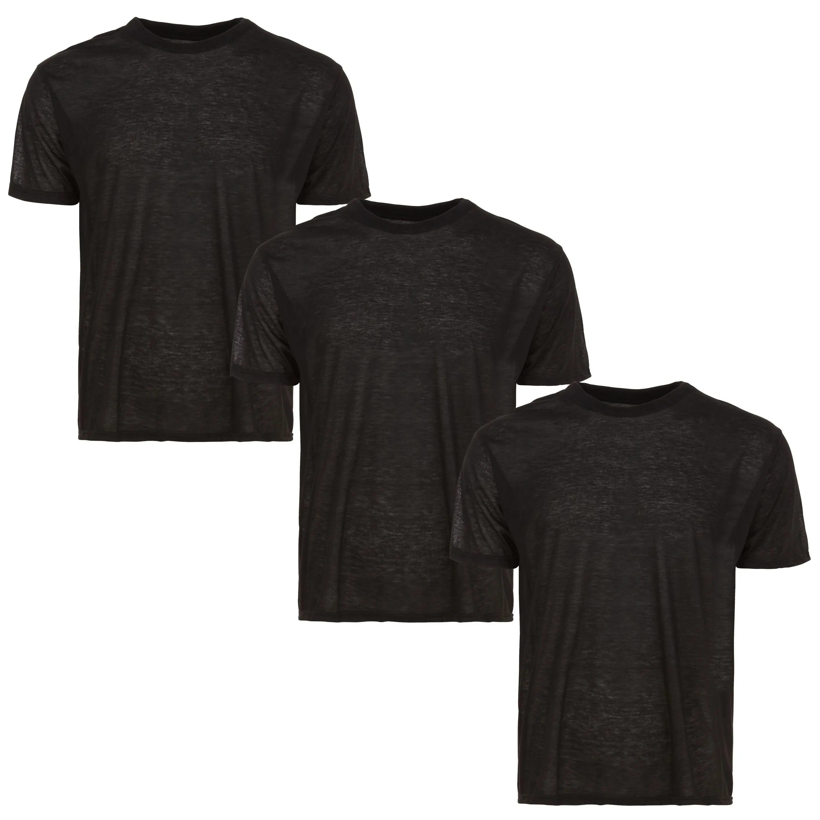 6-Pack: Men's Tagless Black Short Sleeve Shirt