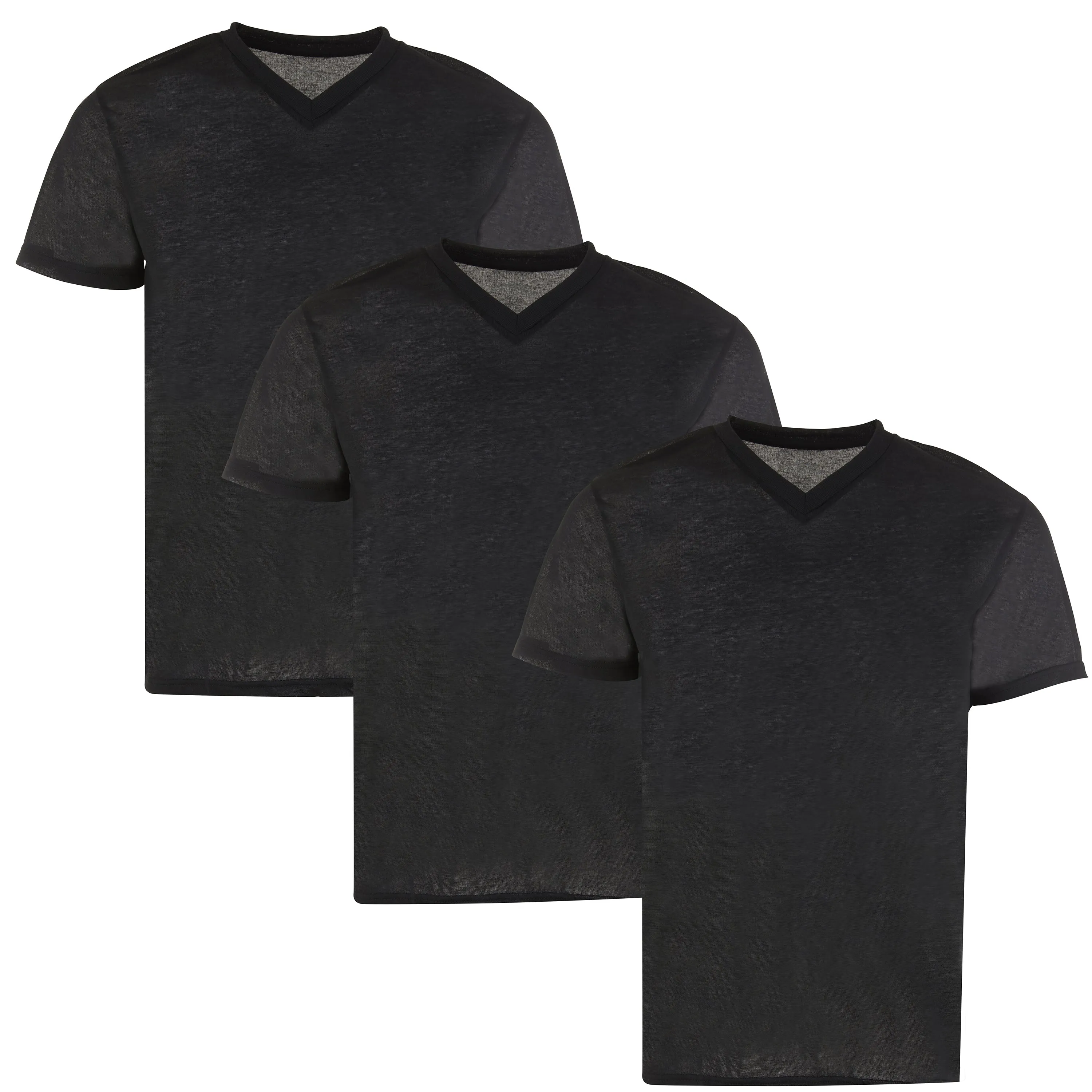6-Pack: Men's Tagless Black Short Sleeve Shirt