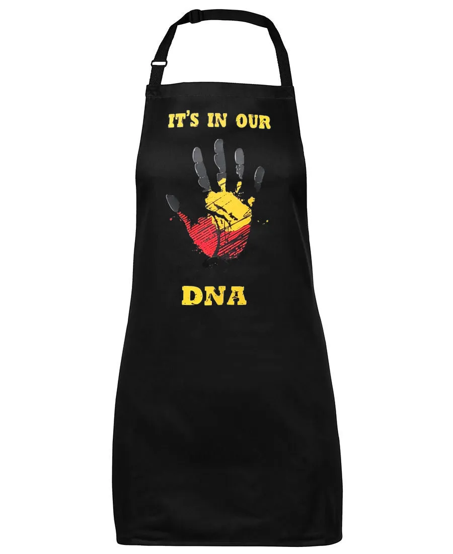 Aboriginal Flag In Our DNA Hand Print BBQ Apron (Black)
