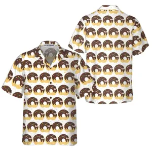 Adorable Cartoon Sloth On Donut Hawaiian Shirt, Funny Sloth Aloha Shirt For Adults, Sloth Themed Gift Idea