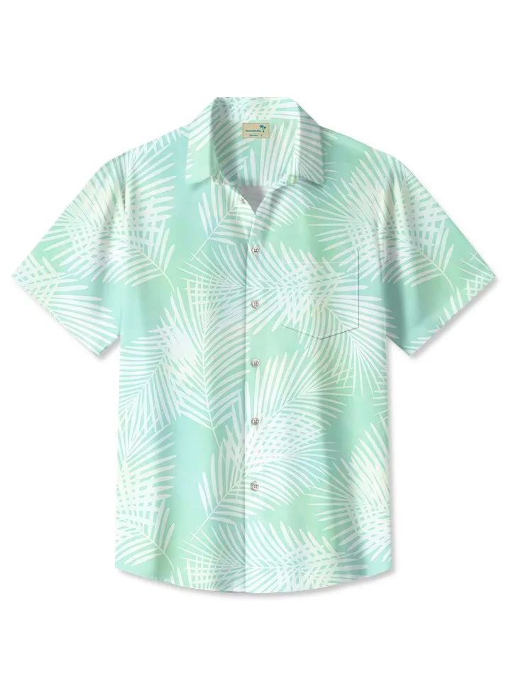 Alohadaddy Hawaiian Tropical Leaves Floral Ombre Beach Breathable Shirt