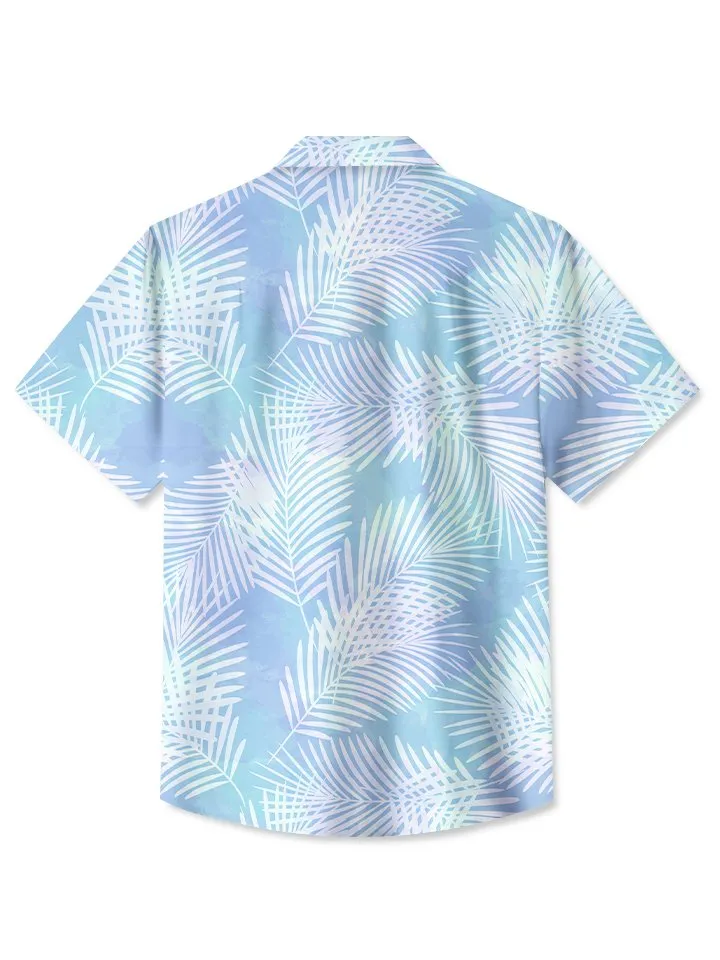 Alohadaddy Hawaiian Tropical Leaves Floral Ombre Beach Breathable Shirt
