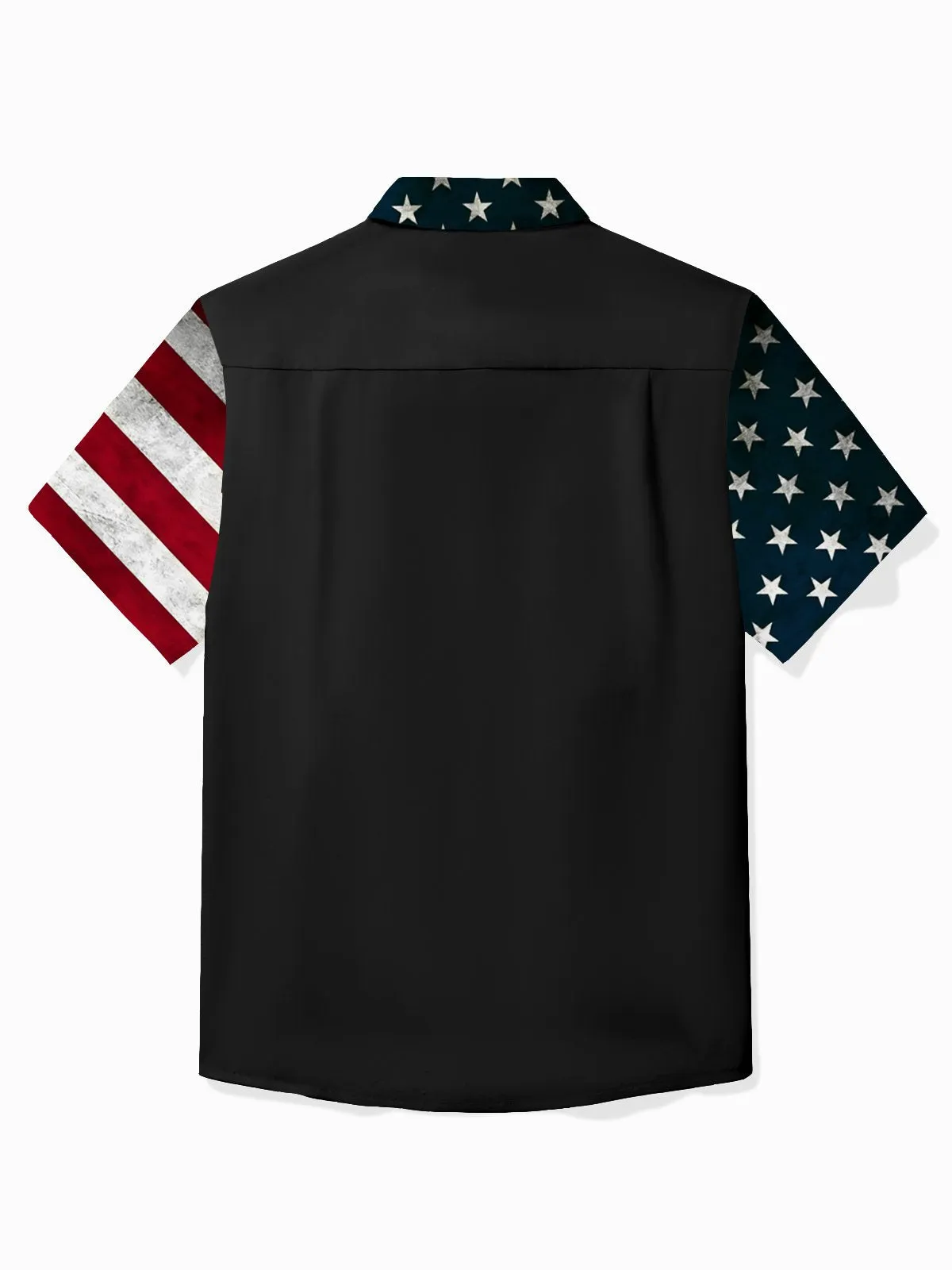 Alohadaddy Holiday Men's Independence Day Flag Cross Print Casual Breathable Short Sleeve Shirt Big Tall
