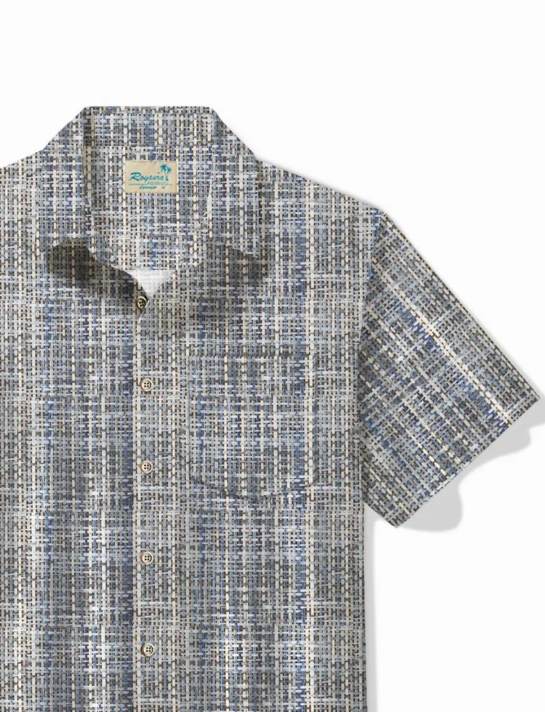 Alohadaddy Retro Abstract Texture Men's Hawaiian Shirt Breathable Comfortable Camp Pocket Shirt