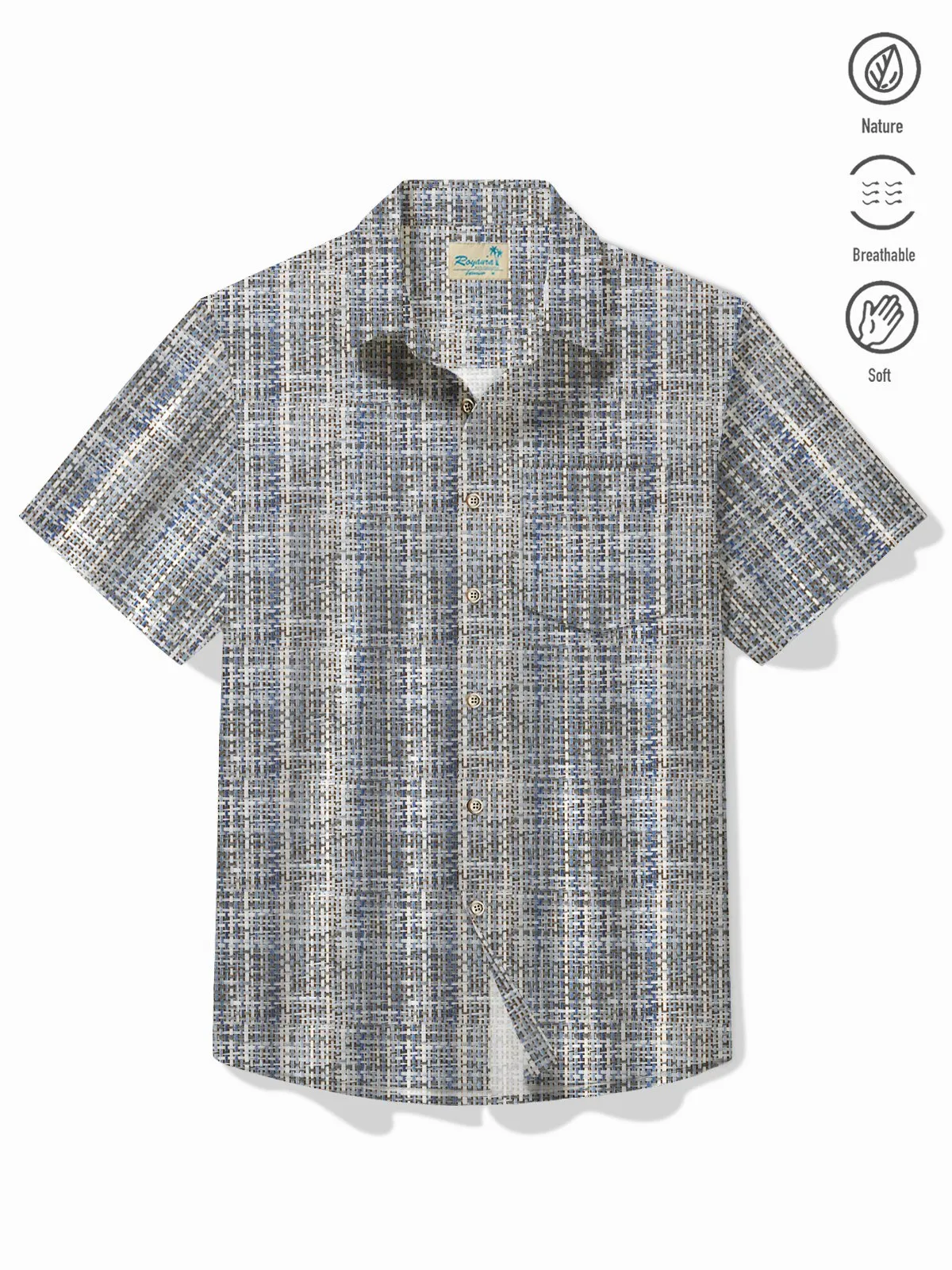 Alohadaddy Retro Abstract Texture Men's Hawaiian Shirt Breathable Comfortable Camp Pocket Shirt