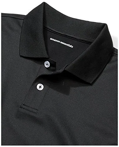 Amazon Essentials Big Boys' 2-Pack Performance Polo, Black/Red, L (10)