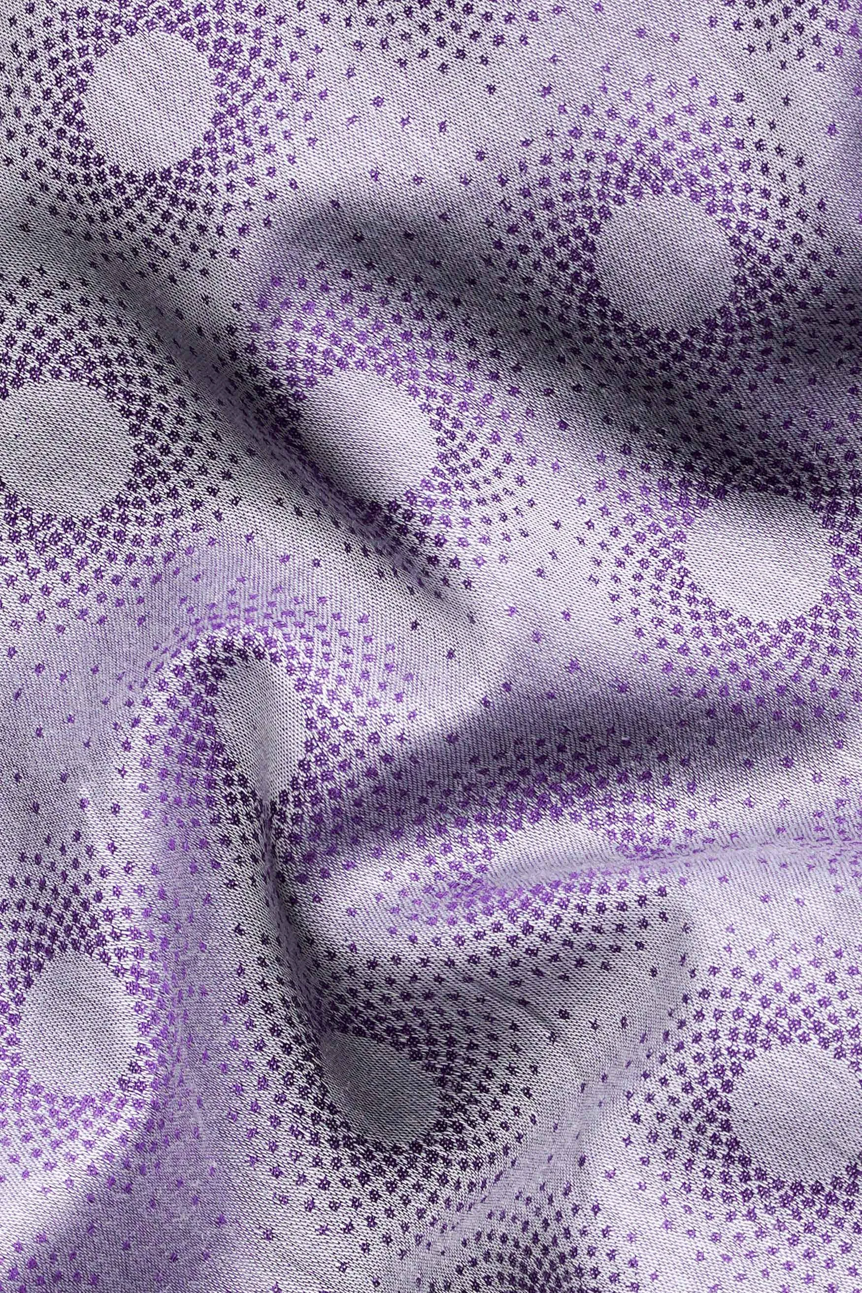 Amethyst Lavender and Plum Purple Jacquard Textured Premium Giza Cotton Shirt