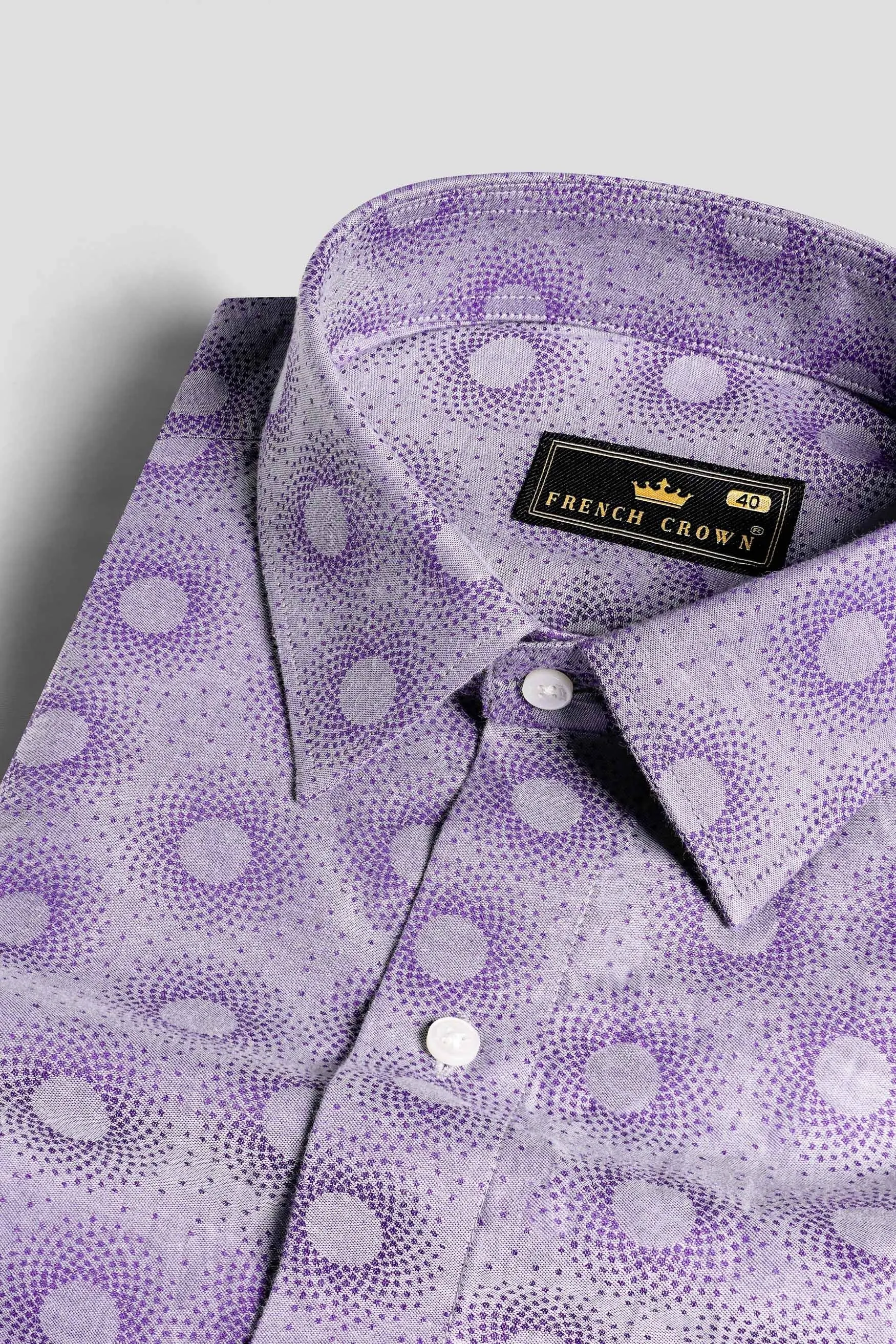 Amethyst Lavender and Plum Purple Jacquard Textured Premium Giza Cotton Shirt