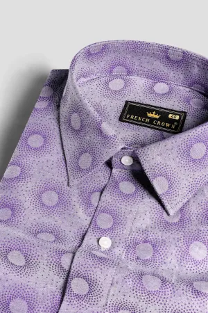 Amethyst Lavender and Plum Purple Jacquard Textured Premium Giza Cotton Shirt