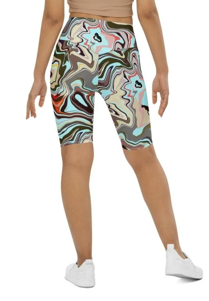 Aqua Marble Biker Shorts