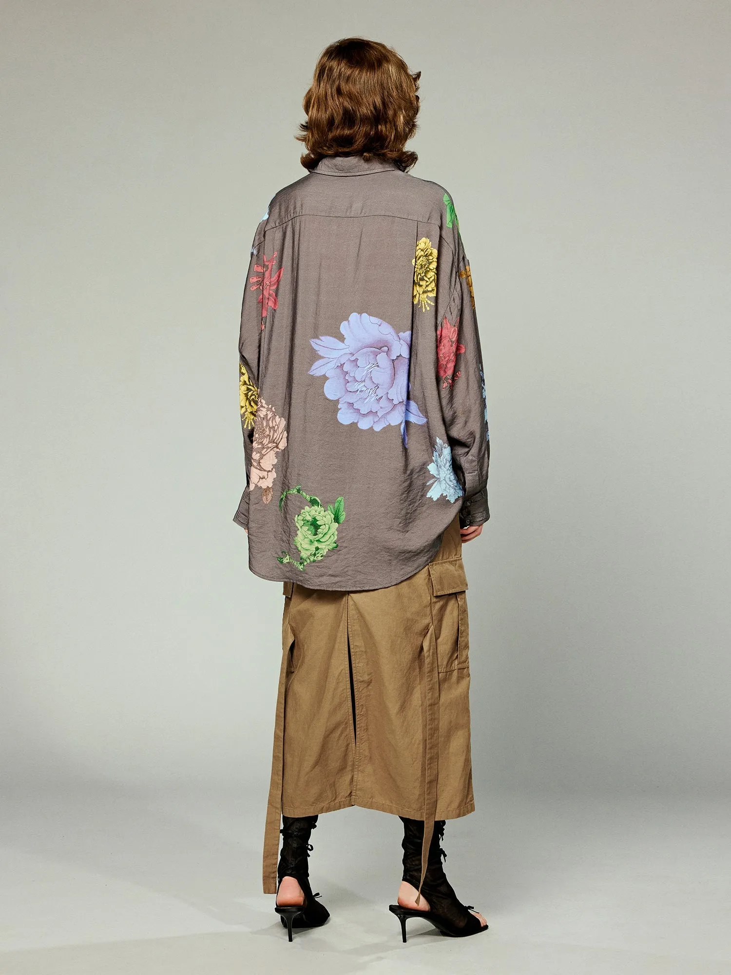 Artistic and playful monster flower Chinese-style shirt