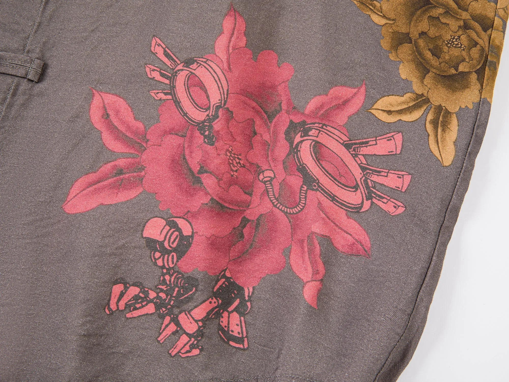 Artistic and playful monster flower Chinese-style shirt