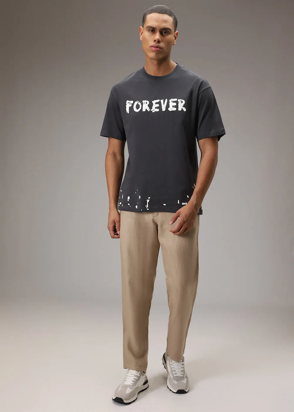 Artistic Array Grey Oversized T-shirt