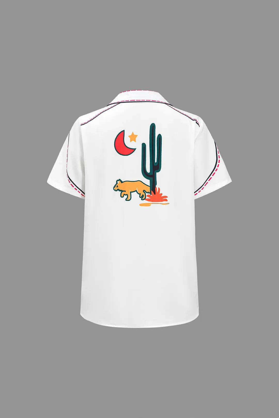Artistic Print Short-Sleeve Shirt