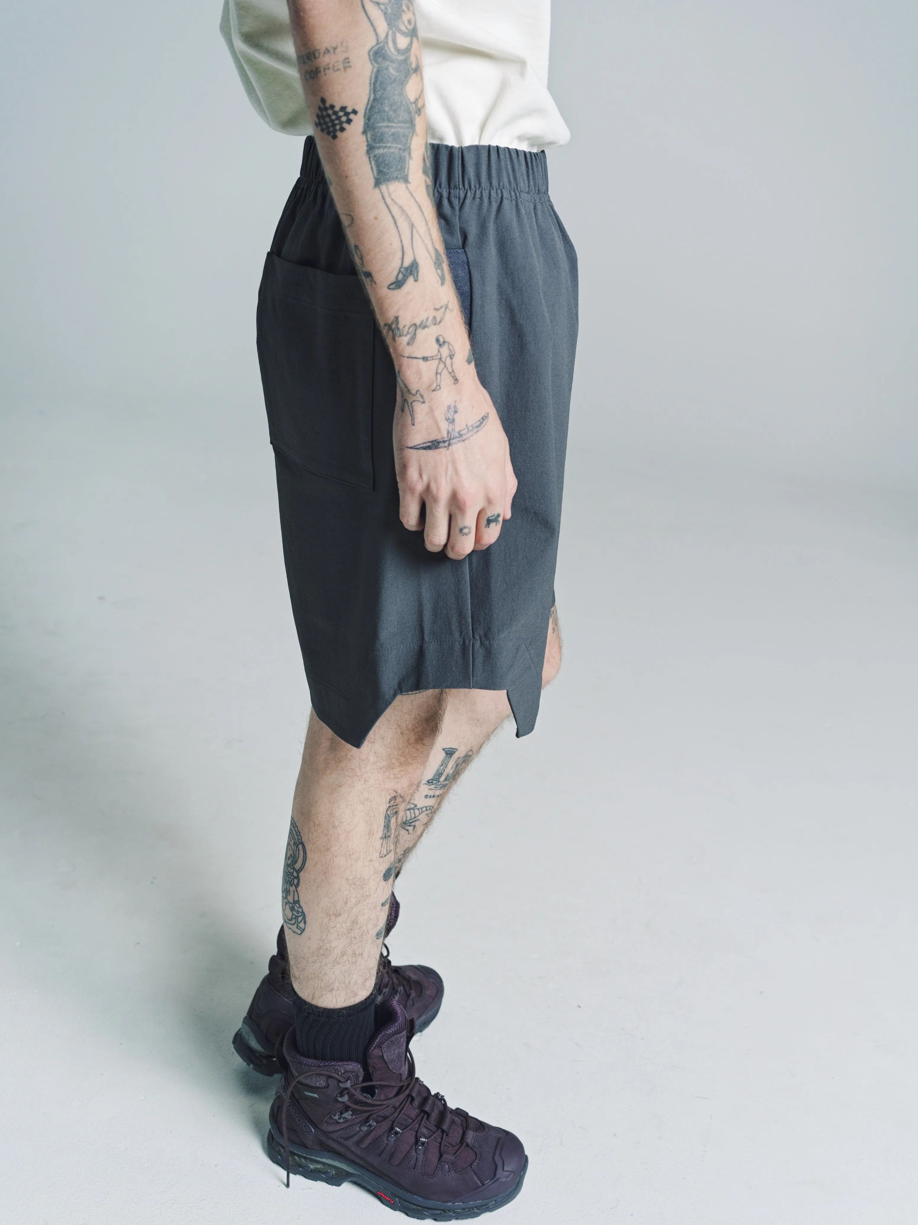 Asfalt Grey Utility Cut Shorts
