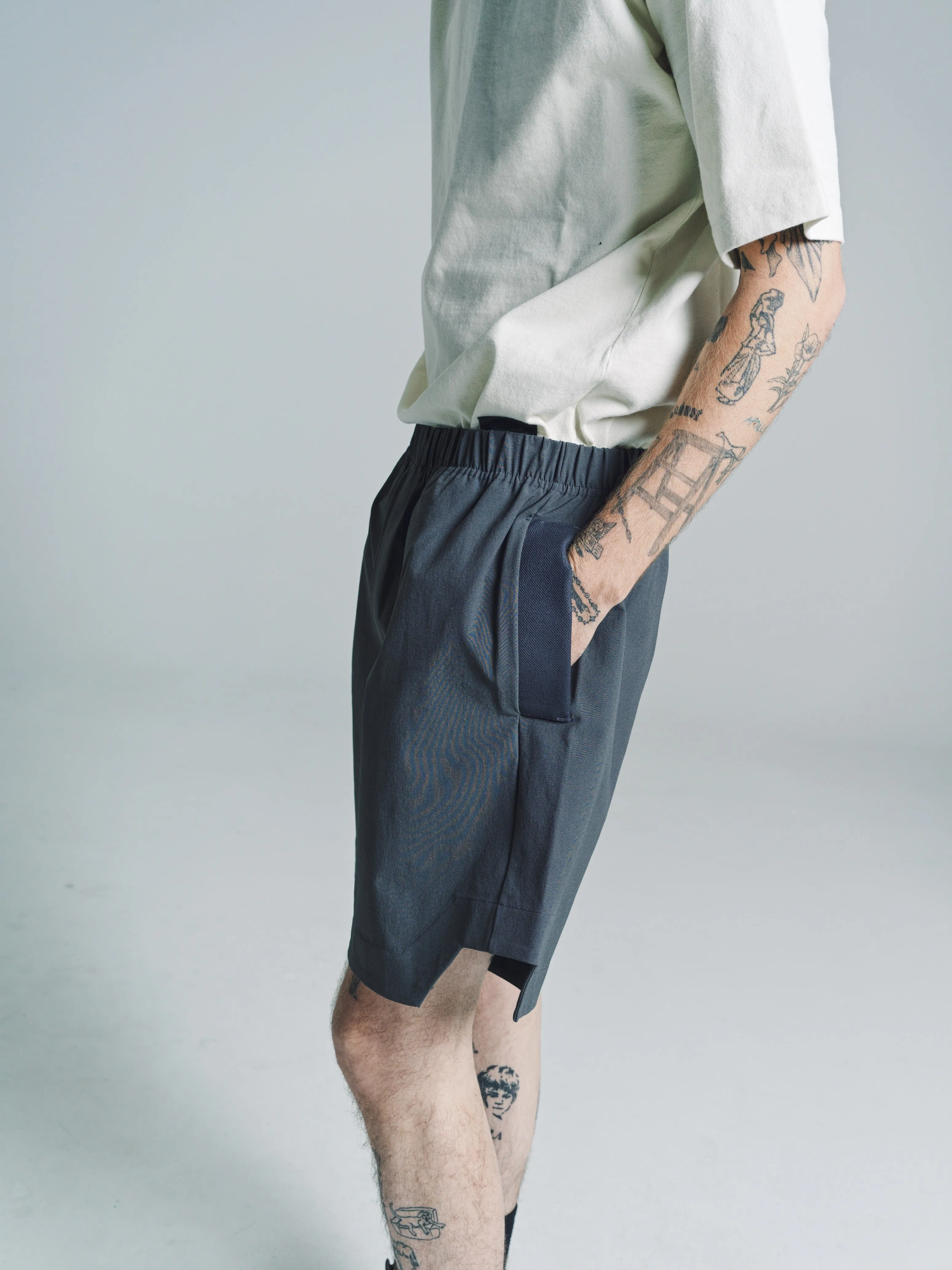 Asfalt Grey Utility Cut Shorts