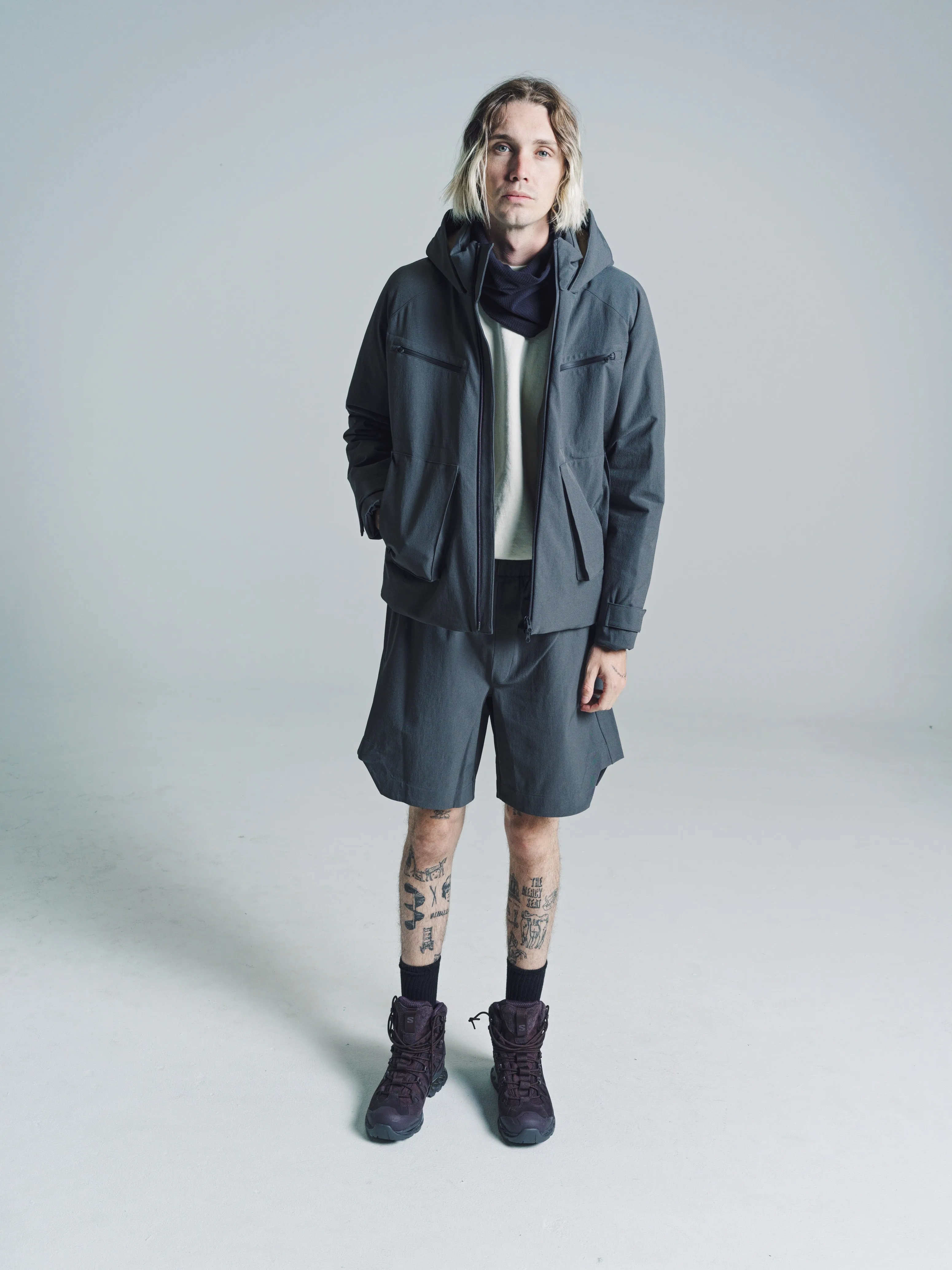 Asfalt Grey Utility Cut Shorts
