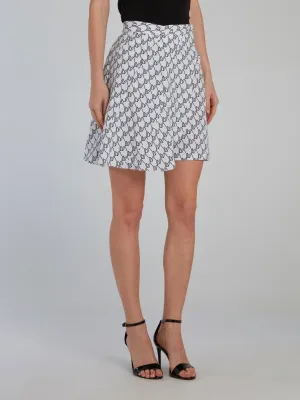 Asymmetric Monogram Print Shorts