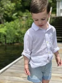 Atwood White Long Sleeve Woven Collared Shirt - Select Size