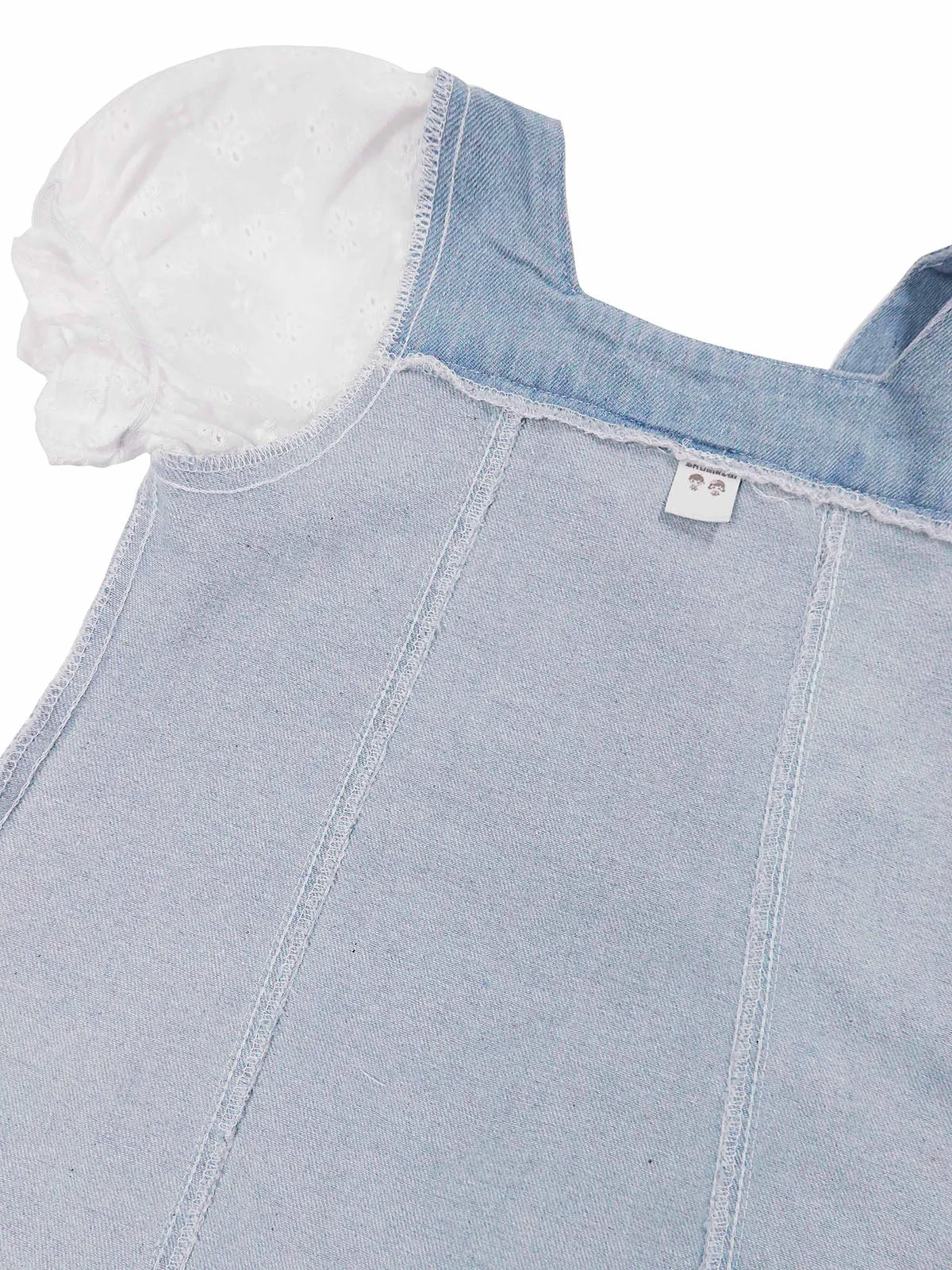 Baby Little Girl Denim Dress,Summer Short Sleeve Denim Tops