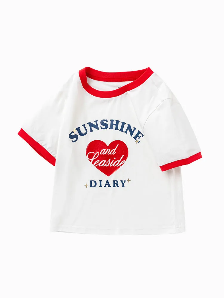 balabala Kid sweet cool fashion short-sleeved T-shirt 7-14 years