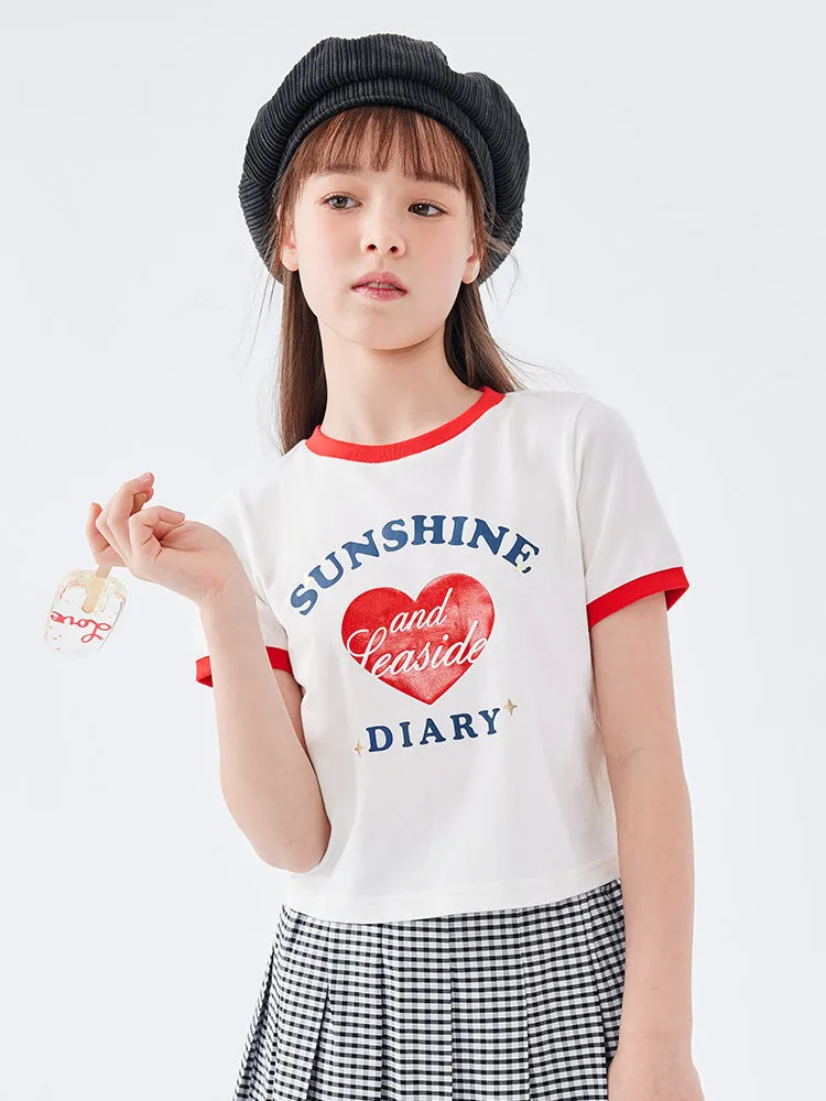balabala Kid sweet cool fashion short-sleeved T-shirt 7-14 years