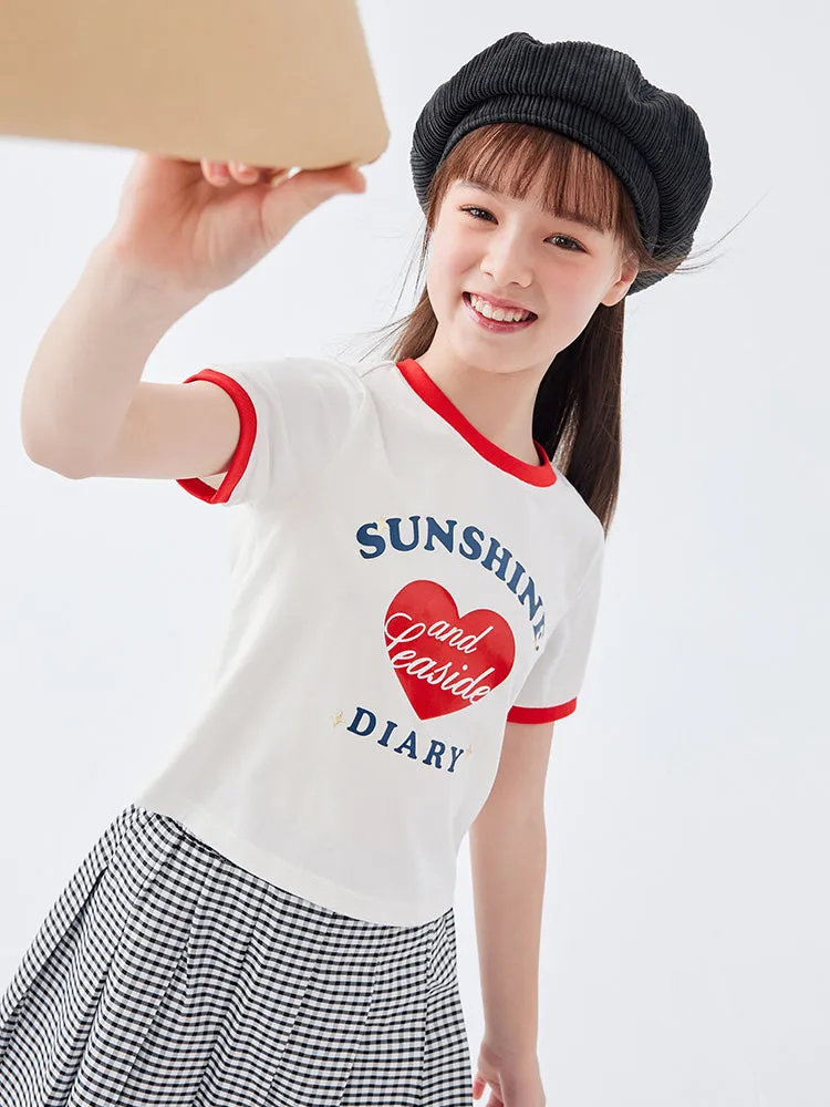 balabala Kid sweet cool fashion short-sleeved T-shirt 7-14 years