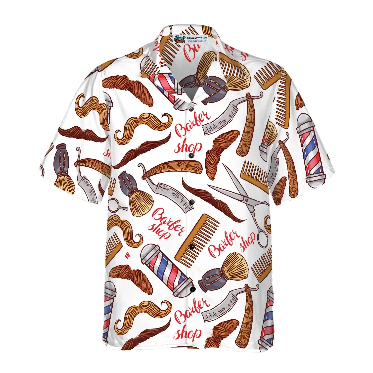 Barber Tool Whisker Pattern Hawaiian Shirt, Barber Symbol Barber's Life Aloha Shirt Summer For Men, Best Gift For Barber, Summer, Husband, Boyfriend
