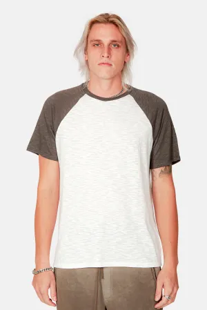 Baseball Contrast Slub Tee White/Midnight
