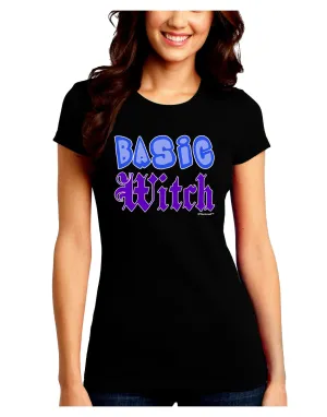 Basic Witch Color Blue Juniors Crew Dark T-Shirt