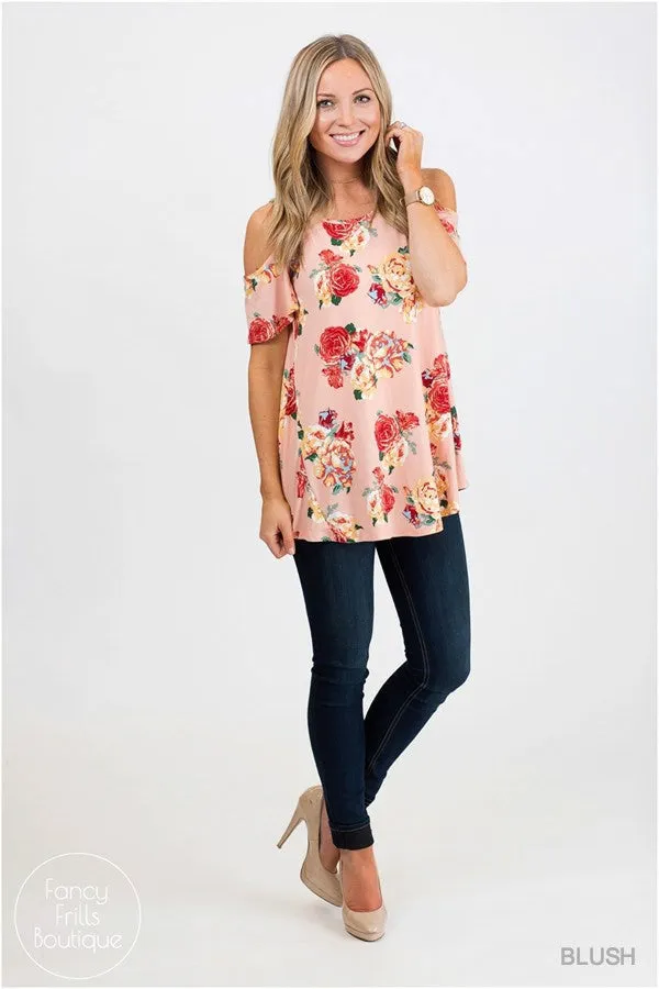 Bear Shoudler Print Loose Irregular T-shirts
