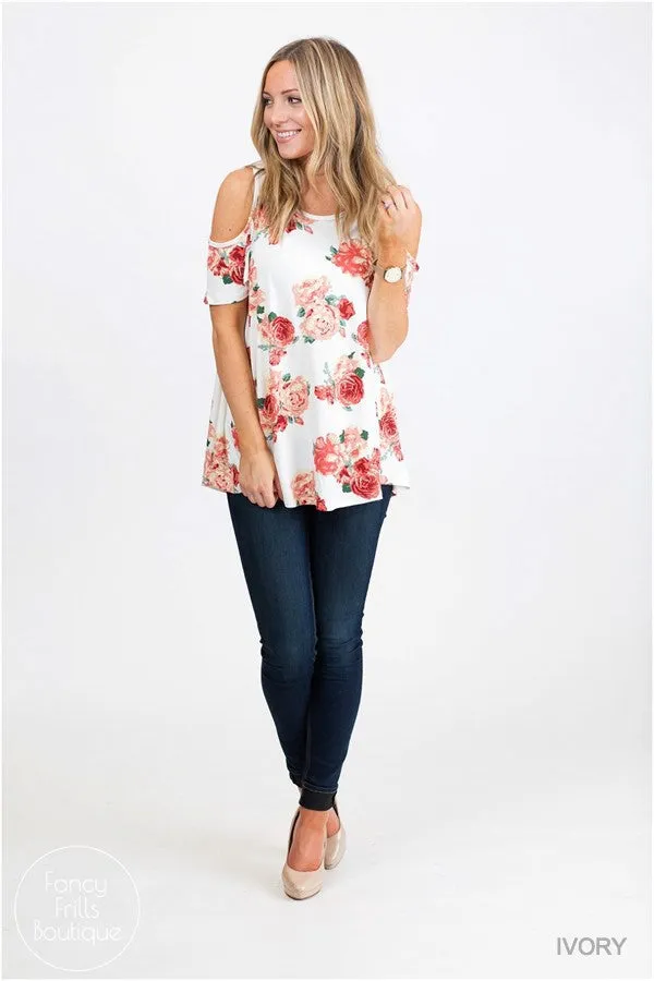 Bear Shoudler Print Loose Irregular T-shirts