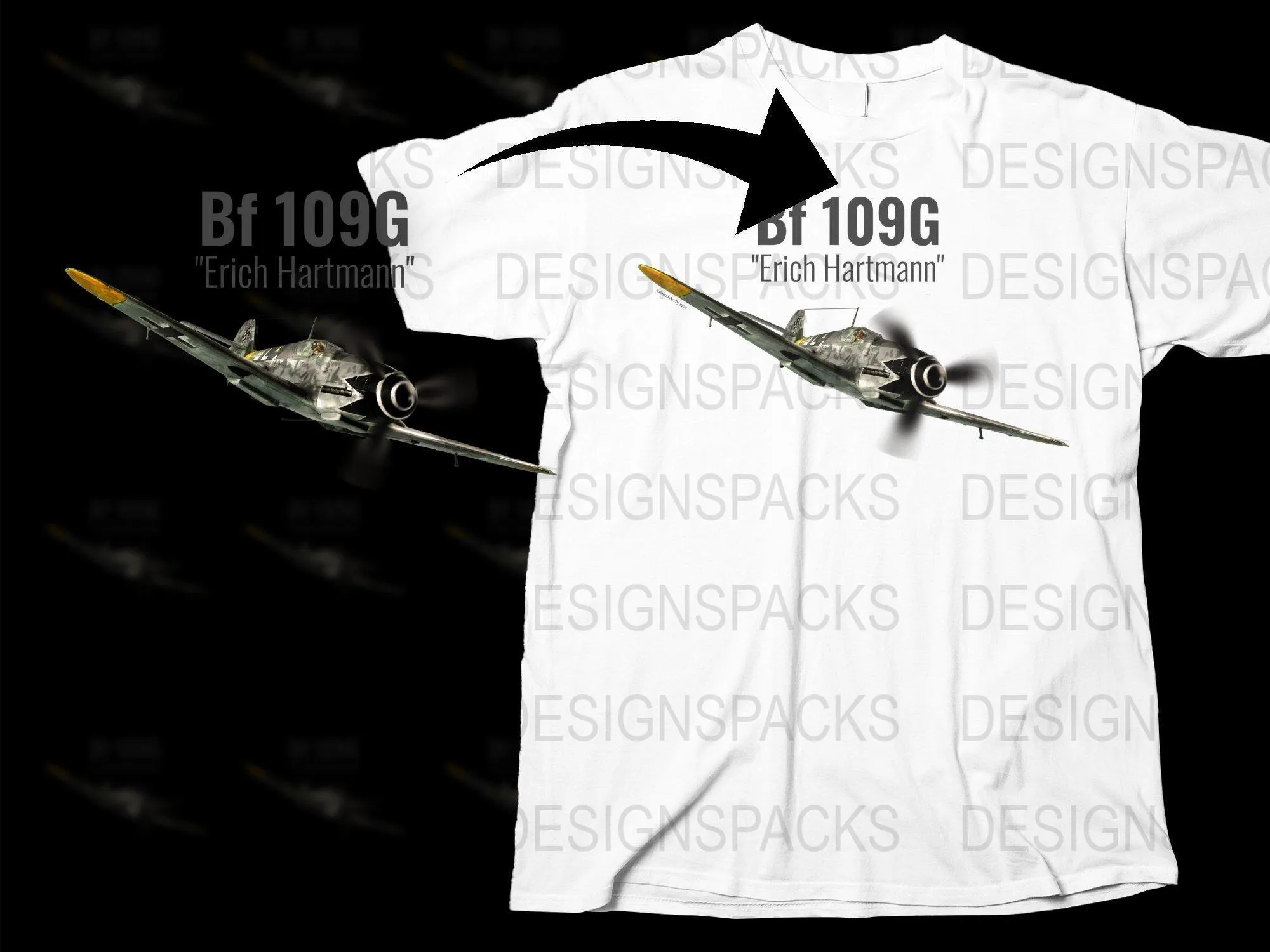 Bf 109G Erich Hartmann Legendary Fighter Png Digital Download