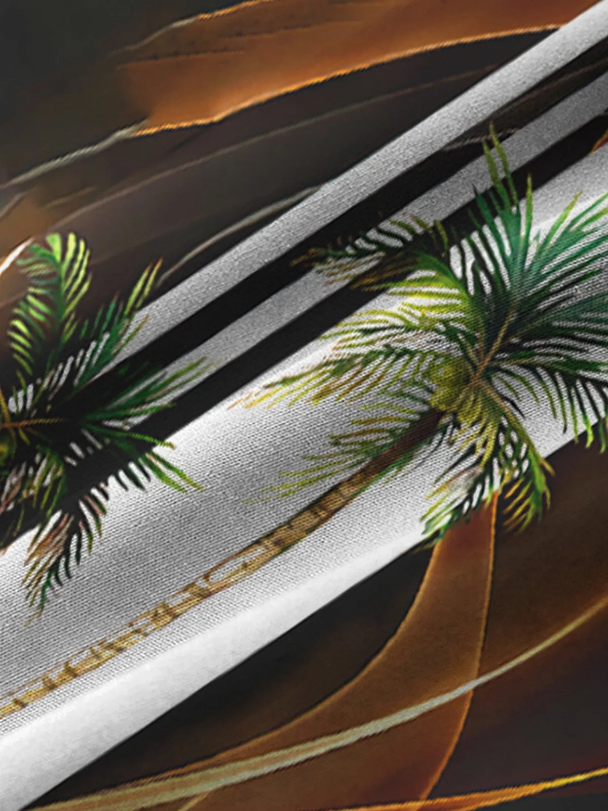 Big & Tall Hawaii Coconut Tree Artistic Line Quick Drying Men's Shirts