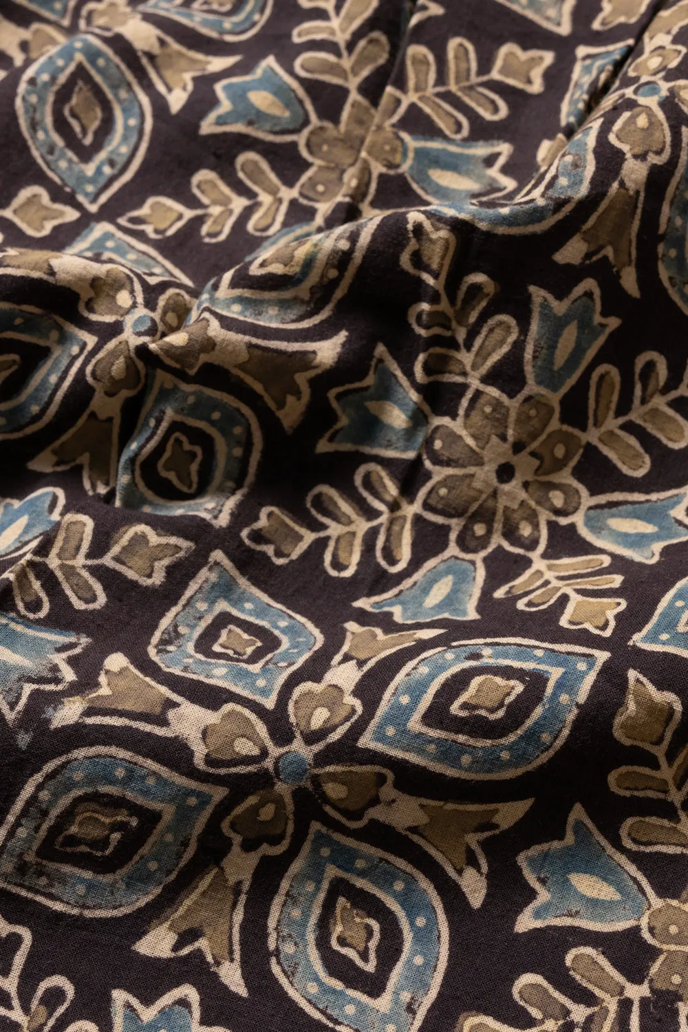 Black Half Sleeve Ajrakh Printed Cotton Mens Shirt 10071085