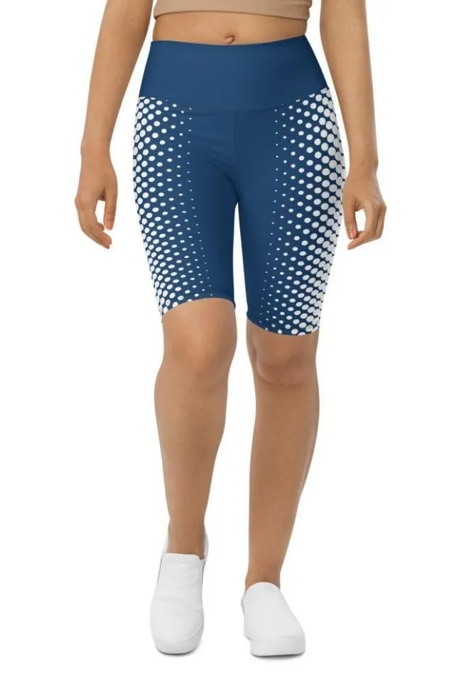 Blue Optical Illusion Biker Shorts