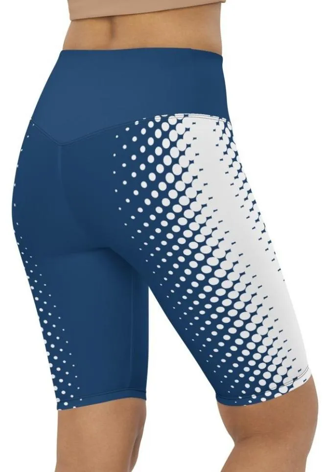 Blue Optical Illusion Biker Shorts
