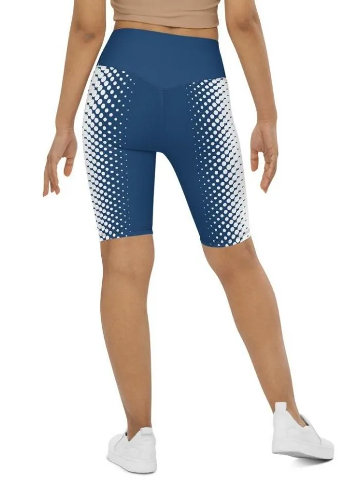 Blue Optical Illusion Biker Shorts