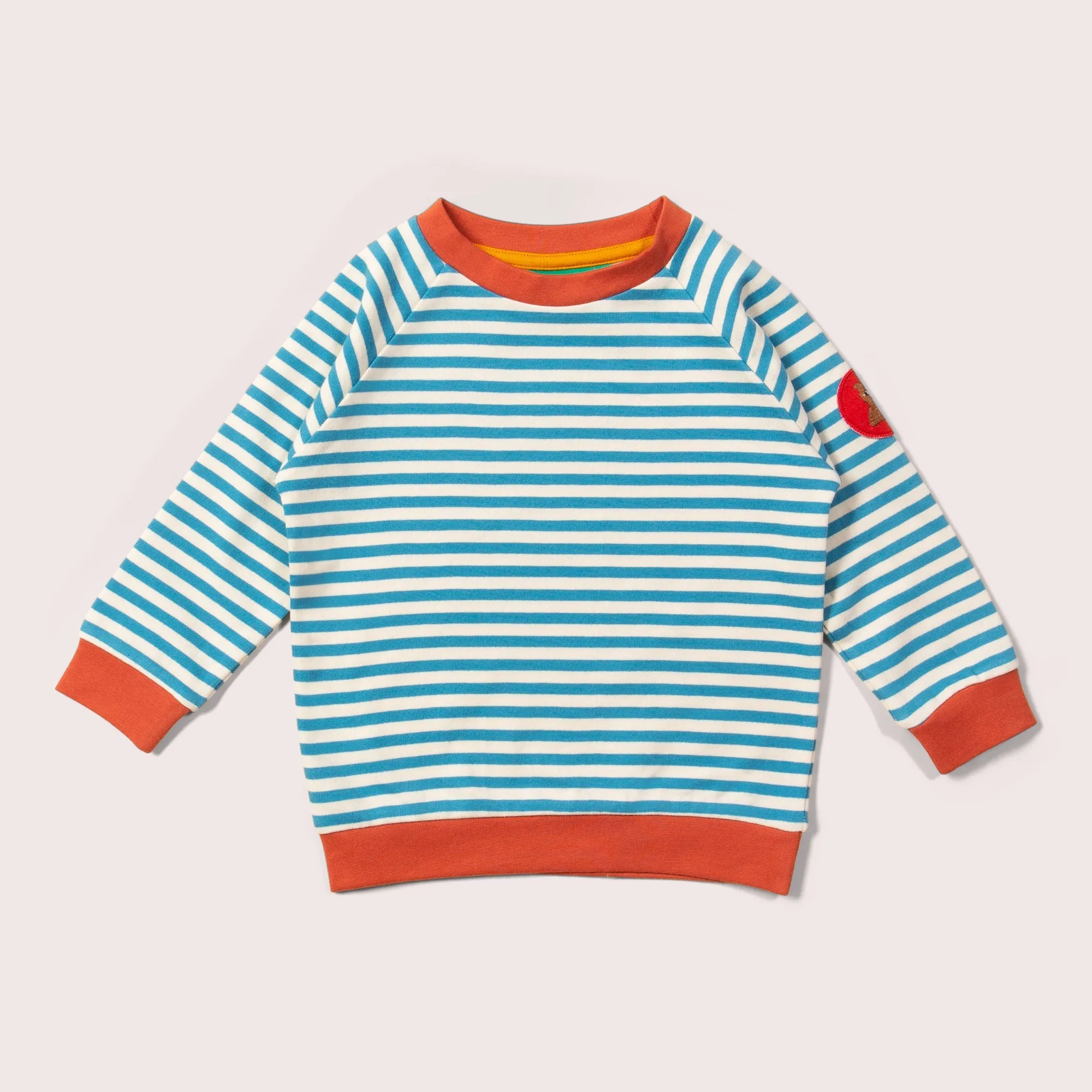 Blue Striped Marl Raglan Sweatshirt