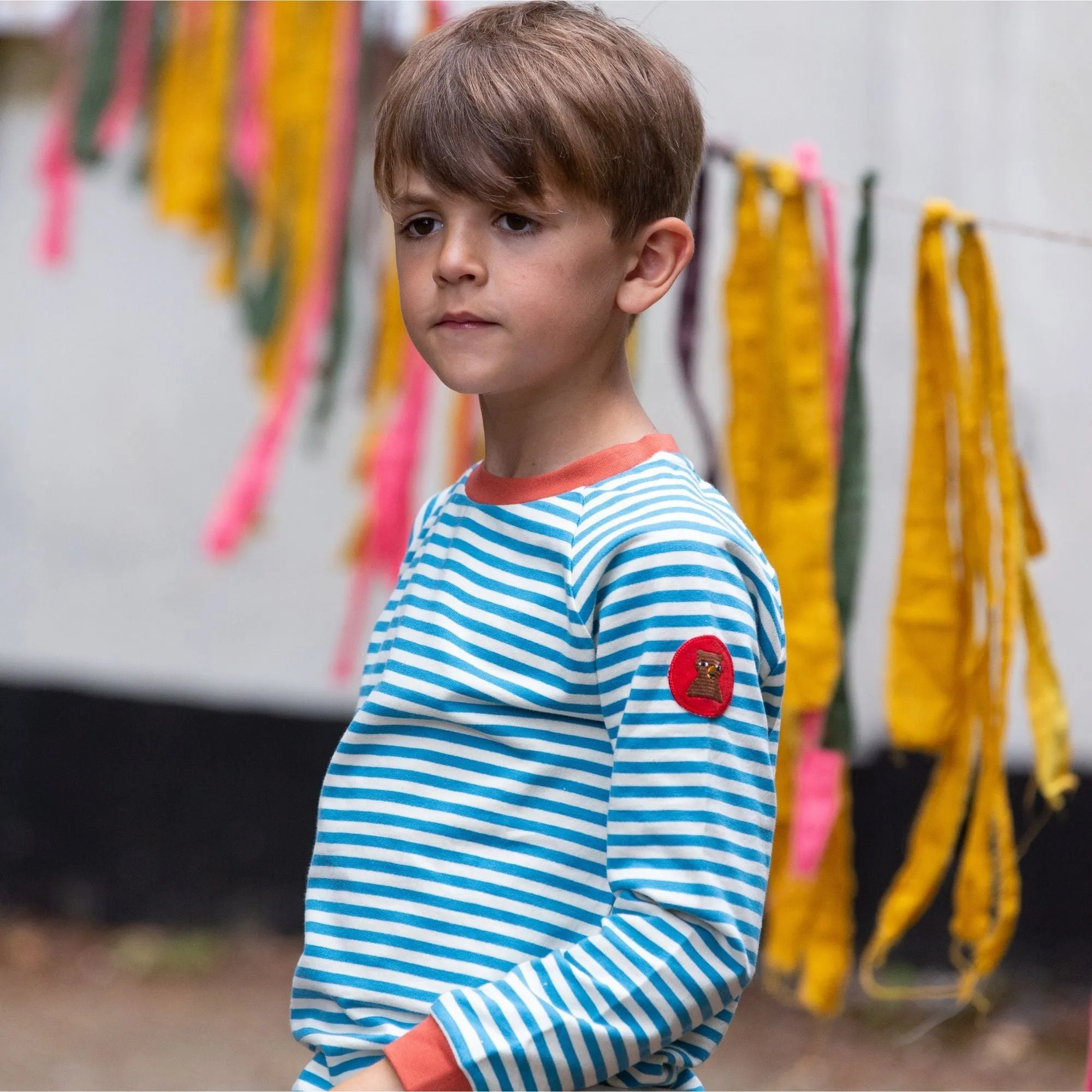 Blue Striped Marl Raglan Sweatshirt