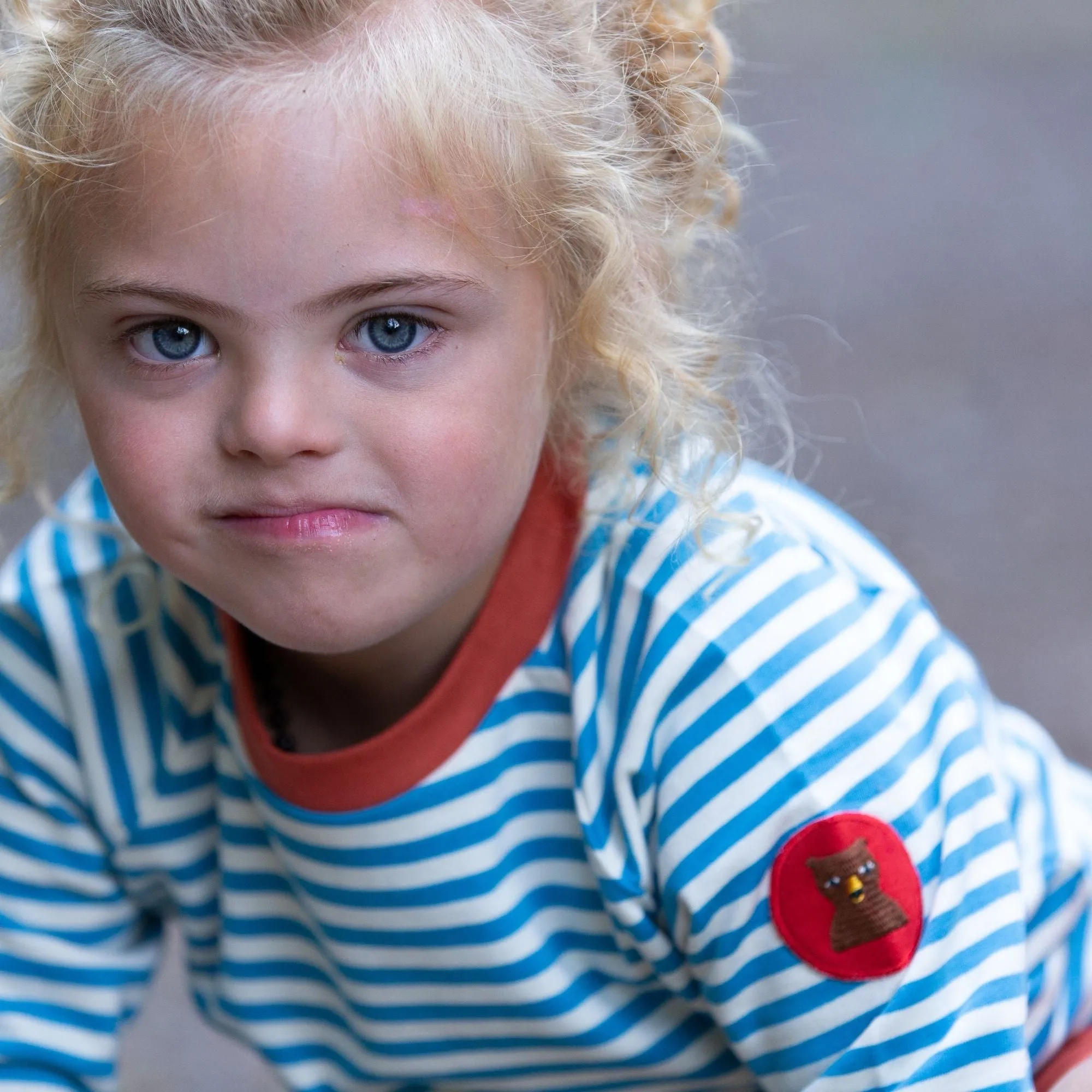 Blue Striped Marl Raglan Sweatshirt