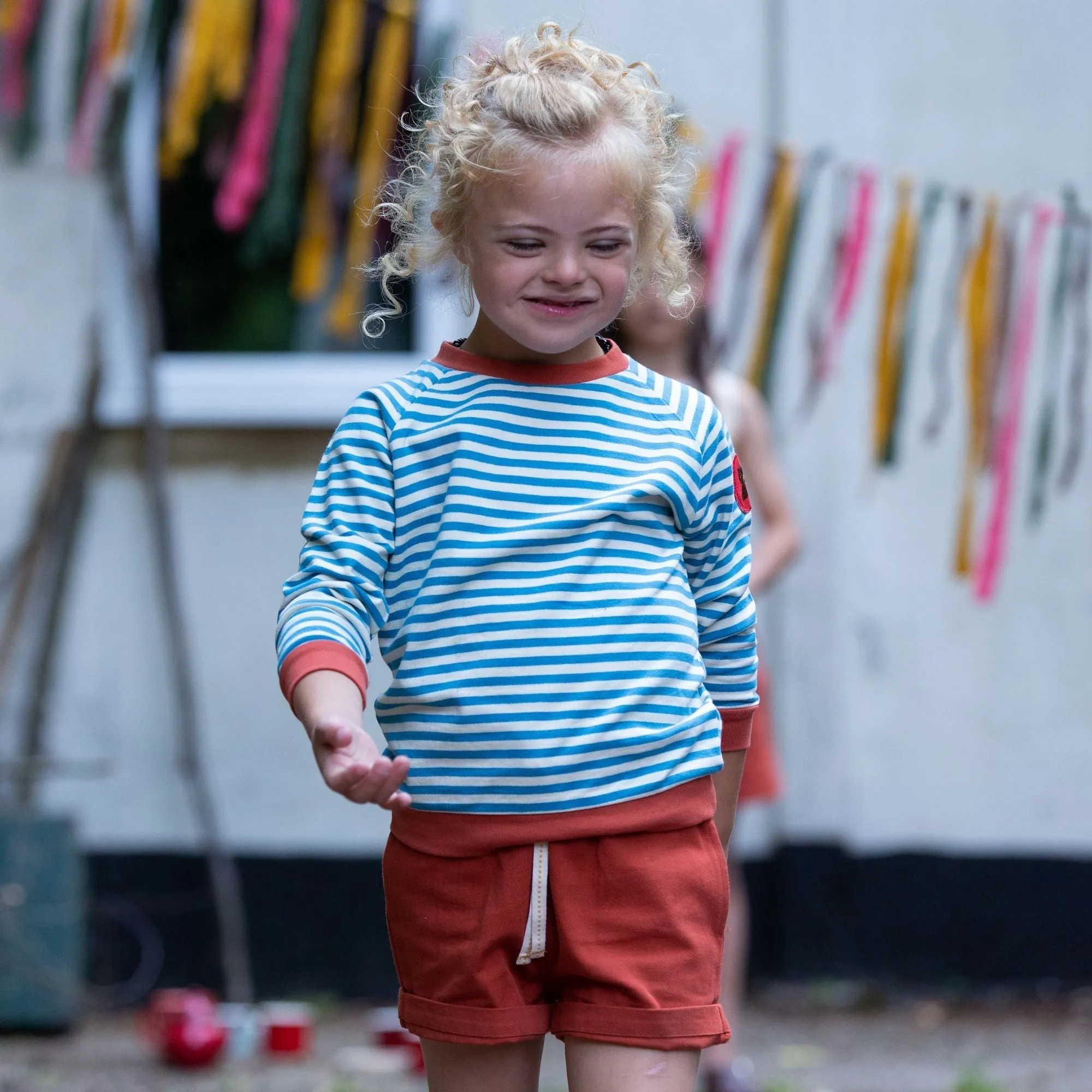 Blue Striped Marl Raglan Sweatshirt