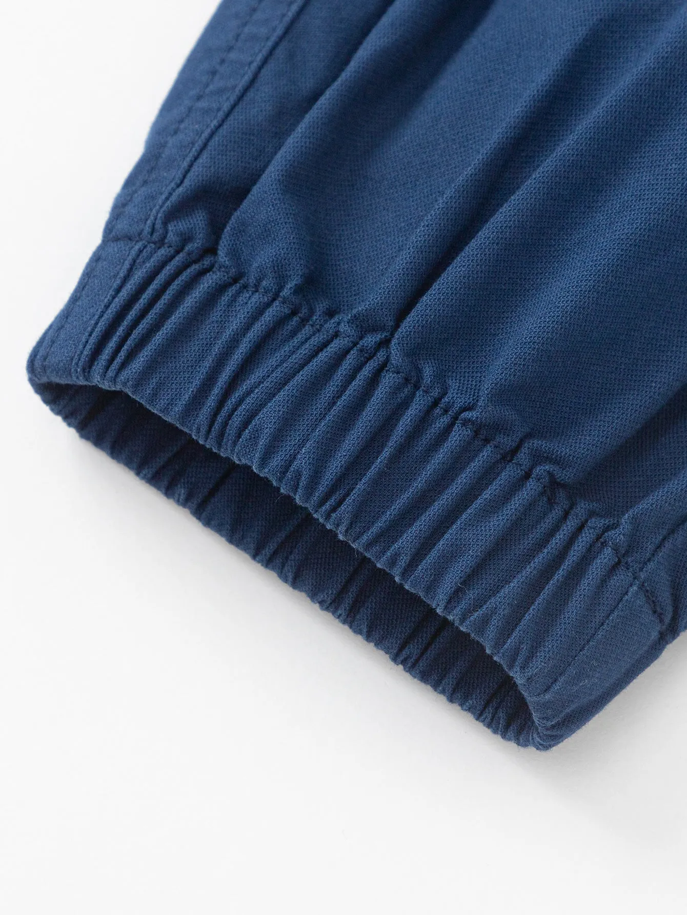 Boy Daily Life Dark Blue Solid Color Trousers