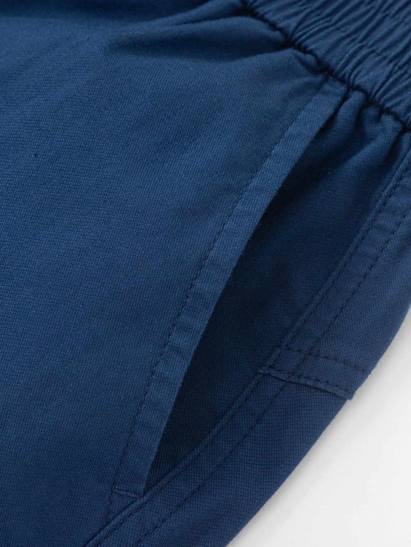 Boy Daily Life Dark Blue Solid Color Trousers