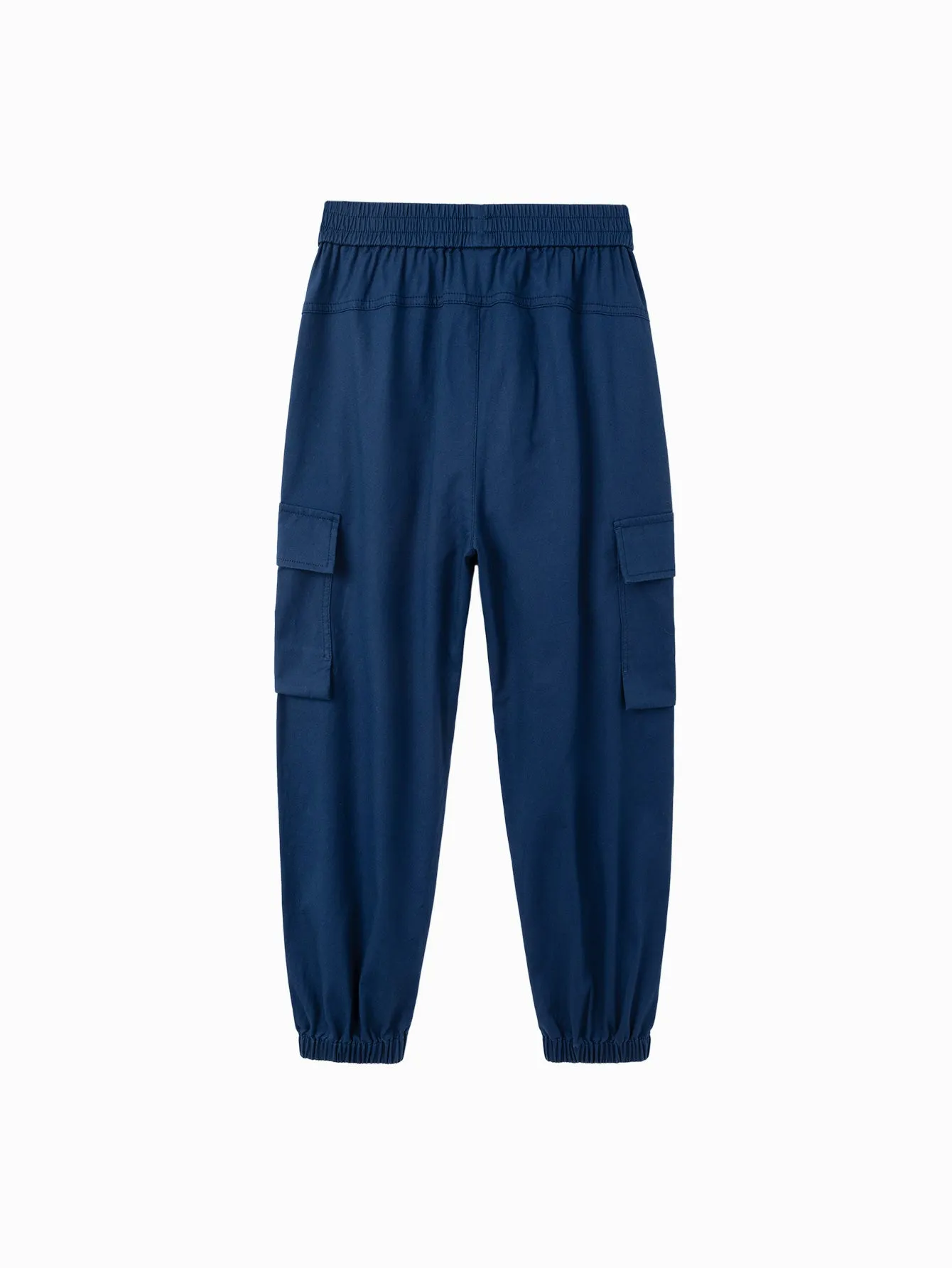 Boy Daily Life Dark Blue Solid Color Trousers