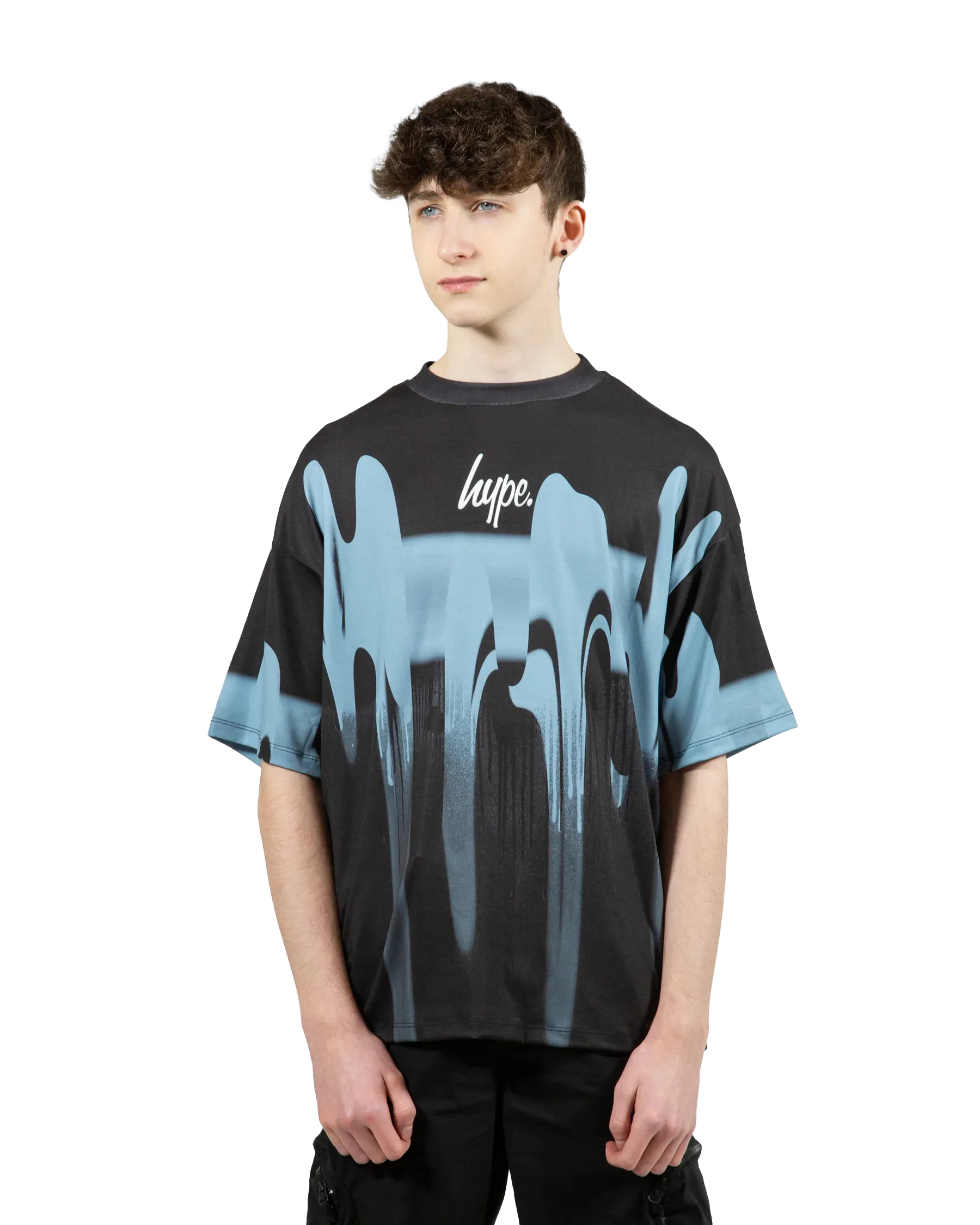 Boys Blur Paint T-Shirt in Blue