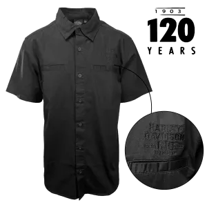 Branded Men's Black Shirt 120th Anniversary Short Sleeve Woven (S67)