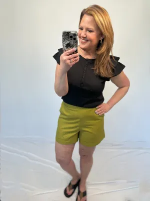 Breezy Linen Shorts in Green