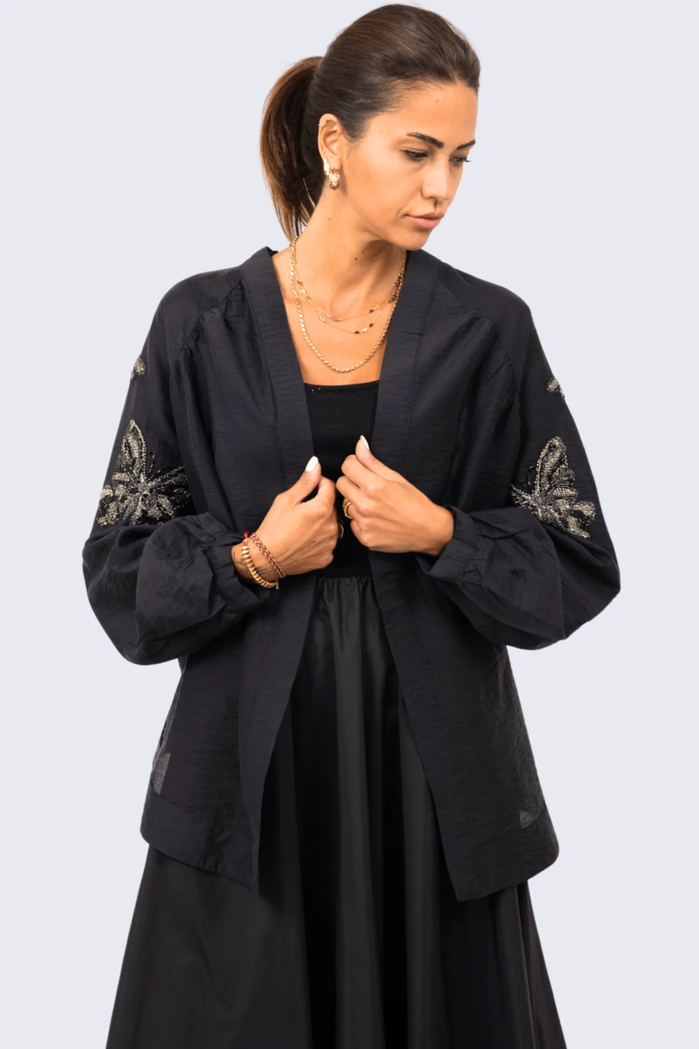 Butterfly Embroidered Back Shirt